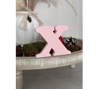 Lettere decorative 3D, lettere singole da A-Z, 0-9 e &, colori assortiti, per scritte personalizzate, nomi e parole; matrimonio, nascita, regali, cameretta dei bambini (rosa, X)