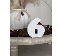 Lettere decorative 3D, lettere singole da A-Z, 0-9 e &, colori assortiti, per scritte personalizzate, nomi e parole; matrimonio, nascita, regali, cameretta dei bambini (bianco, 6)