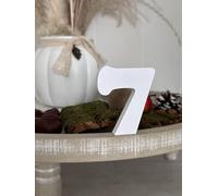 Lettere decorative 3D, lettere singole da A-Z, 0-9 e &, colori assortiti, per scritte personalizzate, nomi e parole; matrimonio, nascita, regali, cameretta dei bambini (bianco, 7)