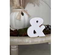 Lettere decorative 3D, lettere singole da A-Z, 0-9 e &, per scritte personalizzate, nomi e parole; matrimonio, nascita, regali, cameretta dei bambini (bianco, &)