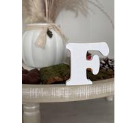 Lettere decorative 3D, lettere singole da A-Z, 0-9 e &, per scritte personalizzate, nomi e parole; matrimonio, nascita, regali, cameretta (bianco, F)