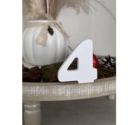 Lettere decorative 3D, lettere singole da A-Z, 0-9 e &, per scritte personalizzate, nomi e parole; matrimonio, nascita, regali, cameretta dei bambini (bianco, 4)