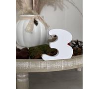 Lettere decorative 3D, lettere singole da A-Z, 0-9 e &, per scritte personalizzate, nomi e parole; matrimonio, nascita, regali, cameretta (bianco, 3)