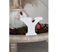 Lettere decorative 3D, lettere singole dalla A-Z, 0-9 e colori assortiti, per scritte personalizzate, nomi e parole; matrimonio, nascita, regali, cameretta (bianco, Y)