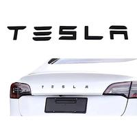 Lettere decorative autoadesive e individuali 3D baule: "Tesla" compatibili con modelli Tesla: X, Y, S, 3 e 3 Highland (rosso)