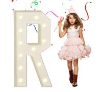 Lettere decorative giganti con luci a forma di lettera R, per illuminare la camera dei bambini, feste di vacanza, cabine fotografiche, rivelazione di genere, 100 cm