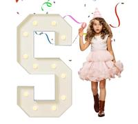 Lettere decorative giganti con luci a forma di lettera S, per illuminare la camera dei bambini, feste di vacanza, cabine fotografiche, rivelazione di genere, 100 cm