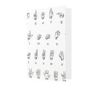 Lettere dell'alfabeto con lingua dei segni per tutte le occasioni. Biglietto di auguri di compleanno, simpatia, Natale, ringraziamento, buste