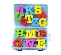 Lettere dell'alfabeto magnetiche adesive per frigorifero, lettere dell'alfabeto colorate, numeri magnetici, per bambini, educazione precoce, alfabetizzazione, tempo di gioco, 4 cm (26 pezzi)