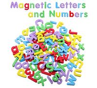 Lettere e Numeri Magnetiche, 108 Pezzi Magneti Alfabetiere per Frigo e Lavagna Magnetica, Educativi Calamite per Lavagnetta per Bambini Prescolare Apprendimento Ortografia