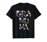 Lettere Floreali Pastello Grandma Tipografia Botanica Nonna Maglietta