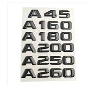 Lettere for auto cromate nere in ABS 3D compatibili con A35 A45 A160 A180 A200 A220 A250, logo distintivo, adesivo for bagagliaio posteriore. Accessori.(Glossy Black Convex,A160)