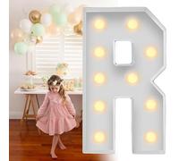 Lettere Grandi Illuminate Da 70 Cm LED Marquee Alfabeto Lettere E Numeri Decorazioni For Insegne Luminose Mosaico Lettere Grandi Cornice For Palloncini For Decorazioni ( Color : Letter R , Size : 70cm