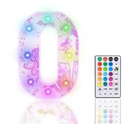 Lettere illuminate, luci a LED glitterate con 18 luci a LED che cambiano colore, con telecomando, per ragazze, regali di compleanno, bar, matrimoni, Natale, San Valentino, decorazione da tavolo - O