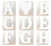 Lettere in legno bianco da 6 pollici, lettere in legno grezze per decorazione da parete, lettere decorative in piedi, decorazioni per tavola, ottimi regali per progetti artigianali, casa e feste L,M,S