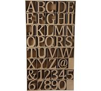 Lettere in legno, numeri e cartelli, H: 8 cm, MDF, incluso espositore in legno, 240