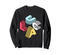 Lettere in stampatello isometriche retrò Nome Luca Felpa