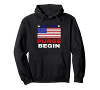 Lettere Let The Purge Begin in Rosso, Bianco e Blu Felpa con Cappuccio