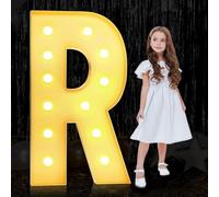 Lettere luminose a LED for tendone, 90 cm/120 cm, lettere luminose for tendone, pannello in schiuma spessa pretagliata for decorazioni for bar a casa, feste di nozze ( Color : Letter R , Size : 120cm/