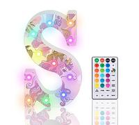 Lettere luminose a LED glitterate, 18 colori cangianti, con diamante, luce notturna con telecomando, per ragazze, regalo di compleanno, bar, festa di nozze, Natale, San Valentino, decorazione da