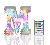 Lettere luminose a LED glitterate, 18 colori che cambiano colore, con telecomando, per ragazze, regalo per compleanno, bar, matrimoni, Natale, San Valentino, decorazione da parete, misura M