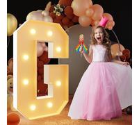 Lettere luminose for tendoni for decorazioni for feste di compleanno, matrimoni, fidanzamenti, lettere grandi for tendoni for kit arco decorativo for feste(Letter G,100cm/3FT)