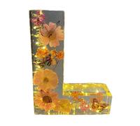 Lettere Luminose, Lampada Notturna Con Fiori Simulati Decorativa In Resina Con Lettera Iniziale E Secco Lampada Da Notte Creativa Da Tavolo Regali Per La Festa Della Mamma