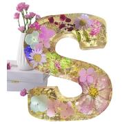 Lettere Luminose, Lampada Notturna Con Fiori Simulati Decorativa In Resina Con Lettera Iniziale E Secco Lampada Da Notte Creativa Da Tavolo Regali Per La Festa Della Mamma