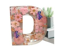 Lettere Luminose, Lampada Notturna Con Fiori Simulati Decorativa In Resina Con Lettera Iniziale E Secco Lampada Da Notte Creativa Da Tavolo Regali Per La Festa Della Mamma