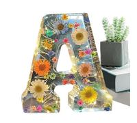 Lettere Luminose, Lampada Notturna Con Fiori Simulati Decorativa In Resina Con Lettera Iniziale E Secco Lampada Da Notte Creativa Da Tavolo Regali Per La Festa Della Mamma