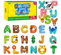 Lettere magnetiche di grandi dimensioni, Simpatici magneti ABC con alfabeto, Giocattoli animali maiuscoli, Giochi educativi per l'apprendimento dell'ortografia per bambini, Bambini 3 4 5 anni