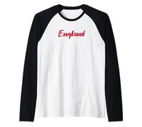 Lettere, Parola, Inghilterra, in, Bello, Rosso, Carattere Maglia con Maniche Raglan