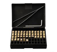 Lettere per stampa a caldo, 2 x 4 x 15 mm, in rame, per macchina di codifica della data, set da 120 pezzi, compatibili con HP-241 DY-8