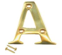 Lettere porta in ottone a vite da 3 pollici lettera A numero di porta elegante e audace, adatto a tutti i tipi di porte, tra cui legno uPVC e composito.