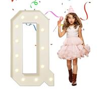 Lettere Q da 1,2 m, con luci a forma di lettera Q, luci giganti luminose per illuminare la camera dei bambini, feste di vacanza, cabine fotografiche, rivelazione di genere, 120 cm