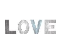 Lettere ritagliate in blocchi di legno da 4 pezzi, robuste decorazioni rustiche vintage per la, da appendere a parete per ornamento