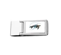 Lettere Turtles Roam Ocean Slim fermasoldi in acciaio inox tasca portafoglio