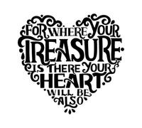 lettering a mano con versetti della Bibbia dove il tuo Adesivi con incisioni di pregio 54.6x57.9cm Pittura murale artistica Nero