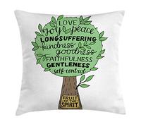 Lettering, Goodness Faithfulness Fruit Decorativi Federa con Cerniera Invisibile Federa per Cuscino Personalizzato Cuscino Copricuscini per Camera da Letto Sedie Letto 45X45Cm