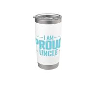 Lettering in grassetto «I Am Proud Uncle» Bicchiere termico in acciaio inox doppia parete