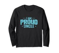 Lettering in Grassetto «I Am Proud Uncle» Maglia a Manica