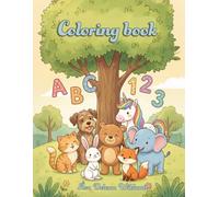 Letters and numbers Coloring book, A-Z and 1-10: Illustrated Alphabet and numbers with cute animals