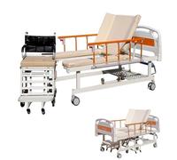Letti ospedalieri per uso domestico con sedia a rotelle, letti medicali con funzioni premium, ausili per l'assistenza infermieristica, cuscino con materasso, ruote silenziose (205x96x56 cm)