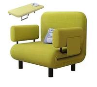 Letti Pieghevoli Salvaspazio con Braccioli e Cuscini Poltrone Letto Singolo Tessuti di Cotone e Lino Poltrona Camera da Letto Moderna per Appartamenti, Soggiorni(Green,192 * 65 * 28cm)