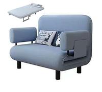 Letti Pieghevoli Salvaspazio con Braccioli e Cuscini Poltrone Letto Singolo Tessuti di Cotone e Lino Poltrona Camera da Letto Moderna per Appartamenti, Soggiorni(Blue,192 * 100 * 28cm)