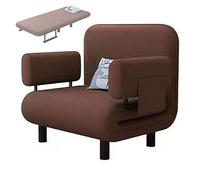 Letti Pieghevoli Salvaspazio con Braccioli e Cuscini Poltrone Letto Singolo Tessuti di Cotone e Lino Poltrona Camera da Letto Moderna per Appartamenti, Soggiorni(Brown,192 * 65 * 28cm)