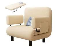 Letti Pieghevoli Salvaspazio con Braccioli e Cuscini Poltrone Letto Singolo Tessuti di Cotone e Lino Poltrona Camera da Letto Moderna per Appartamenti, Soggiorni(Beige,192 * 65 * 28cm)