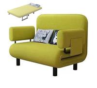 Letti Pieghevoli Salvaspazio con Braccioli e Cuscini Poltrone Letto Singolo Tessuti di Cotone e Lino Poltrona Camera da Letto Moderna per Appartamenti, Soggiorni(Green,192 * 100 * 28cm)