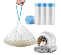 Lettiera autopulente per gatti, 50 x 45 cm, 60 sacchetti per la spazzatura con coulisse