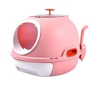 Lettiera Autopulente, Toilette per Gatti, Facile da Pulire, A Prova di Schizzi E Deodorante, Adatta per Gatti Domestici,Rosa